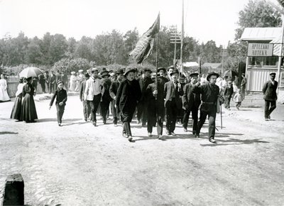 A protest march in St Petersburg, 1906 by Russian Photographer